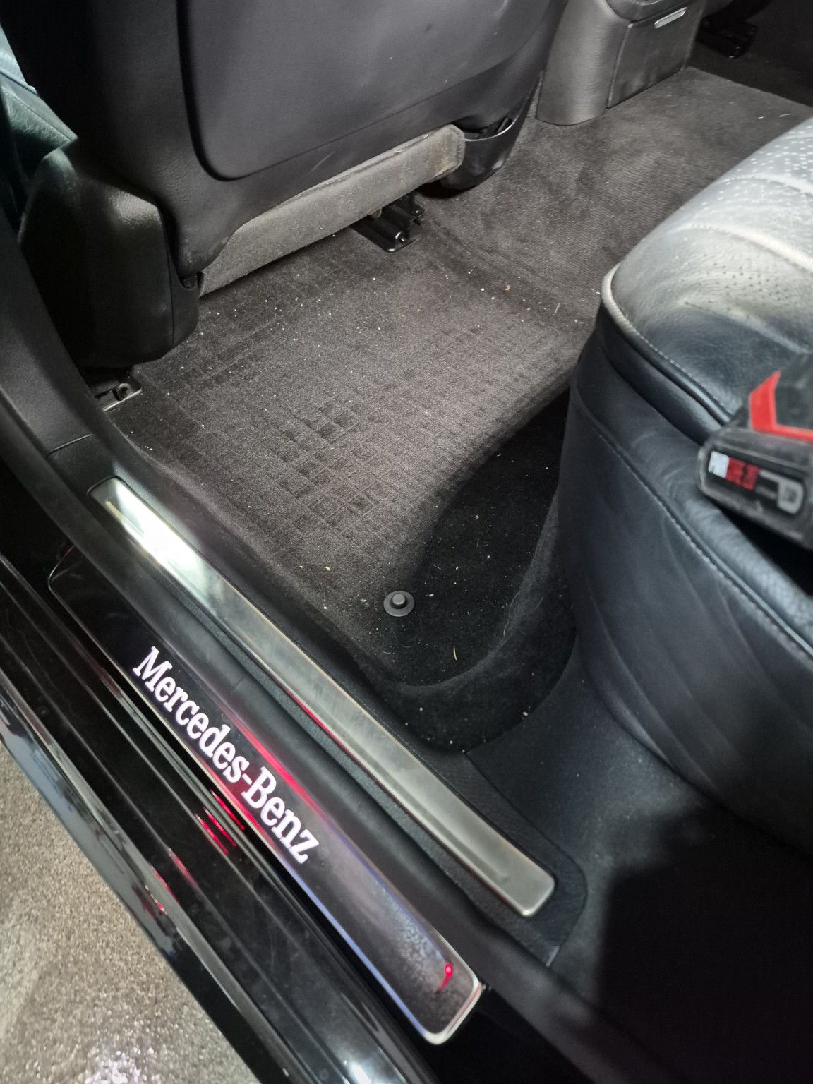Mercedes-Benz rear floor before interior detailing